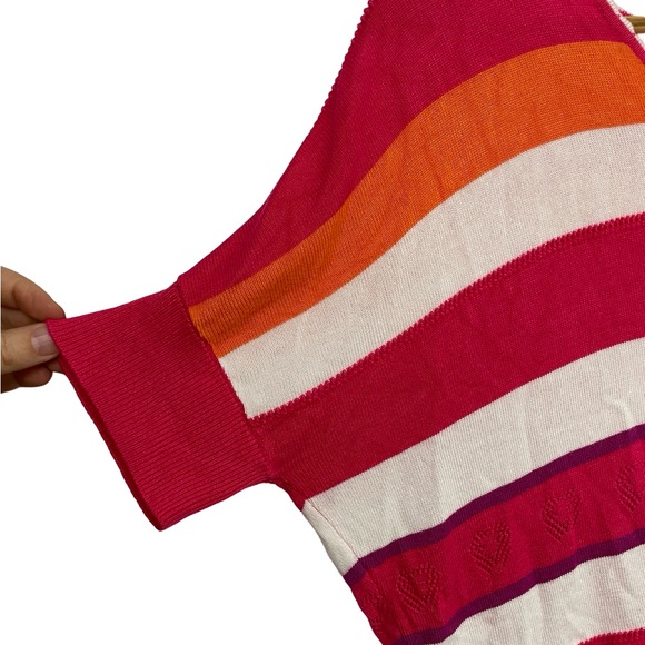 🛍️2for$20🛍️ [8] LEO & UGO Sweater short sleeved knit top vibrant cozy Paris - Picture 5 of 6